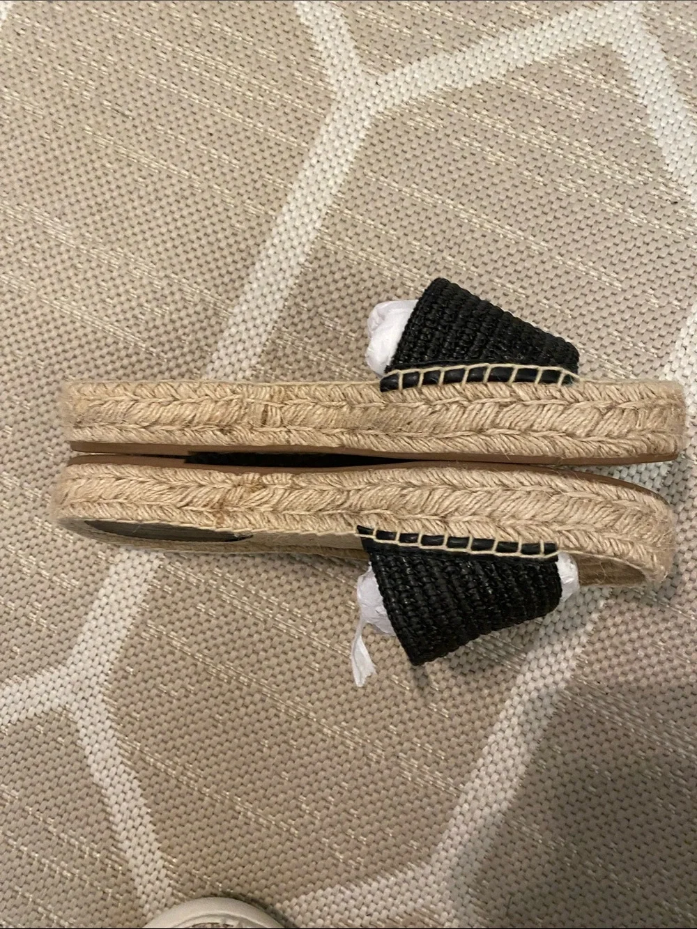 J.Crew Black Woven Raffia Strap Espadrille Sandal